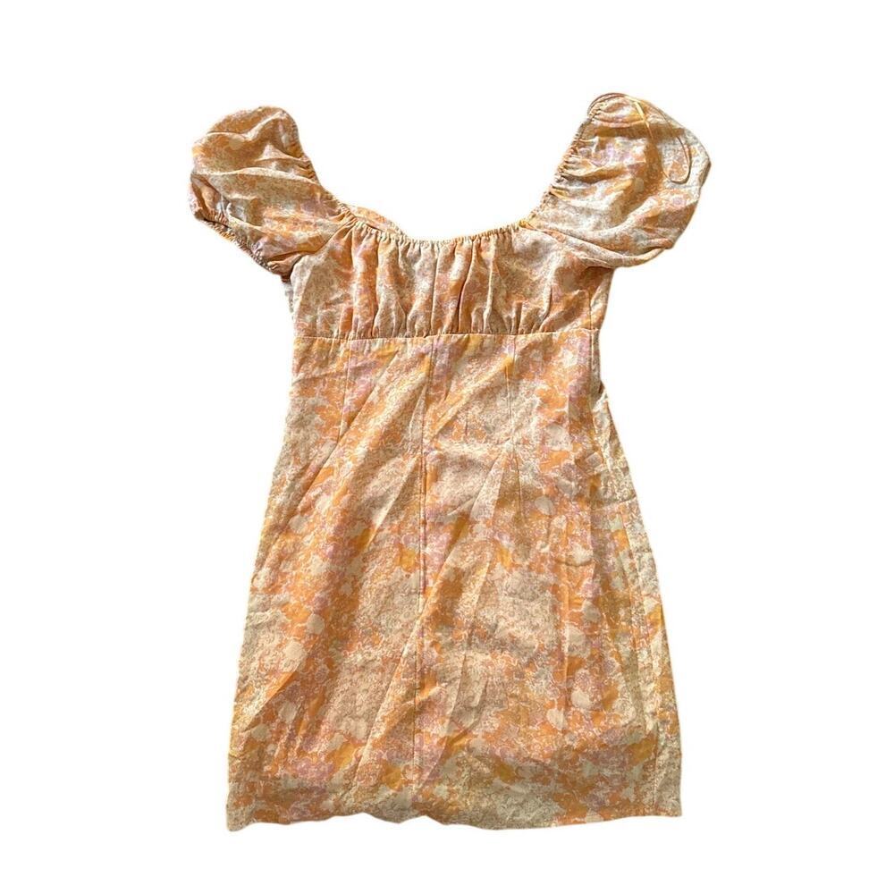 BP Ditsy Floral Mini Dress Puff Sleeve Tie Front Small NWT - Picture 5 of 5
